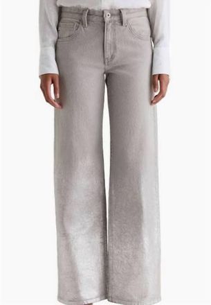 AG - Adriano Goldschmied Womens Low Rise Wide-Leg Jeans In Silver Myst