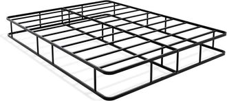 East West Furniture DHQBBLK Dothan Queen Bed Frame with Luxurious Style Headboard and Footboard - High Quality Metal Frame in Powder Coating Black