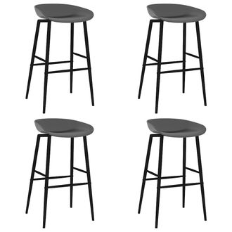 vidaXL Taburetes De Cocina 4 Unidades Gris Vidaxl