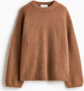 H&M Oversize-Pullover aus Mohairmix - Beige