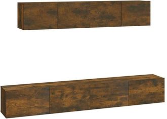 vidaXL Vidaxl - 4 Piece tv Cabinet Set Smoked Oak Engineered Wood