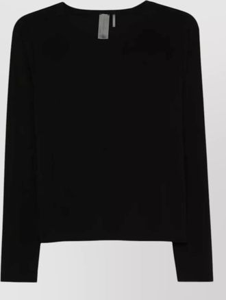 Norma Kamali long sleeve cropped crew neck t-shirt