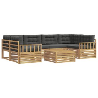 vidaXL Conjunto De Sof&aacute;s De Exterior 7 Uds. Blanco Y Antracita Vidaxl