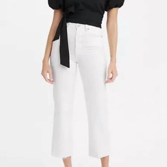 Levi's Ribcage Straight Ankle Jeans In White