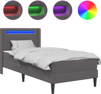 vidaXL Estructura De Cama Con Colch&oacute;n Gris 80 X 200 Cm Cuero Sint&eacute;tico Vidaxl
