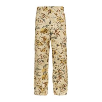 Kenzo Jeans met bloemenmotief - Heren - Broeken - Beige - Maat: 4XS Katoen