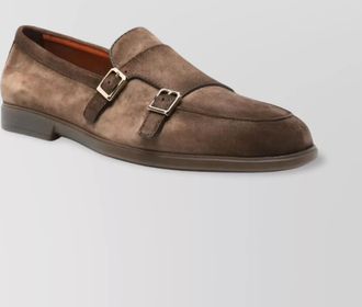 Santoni malibu suede round toe loafer