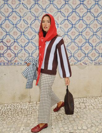 Nobody's Child NC x TBCo Brown And Blue Striped Wool Jumper