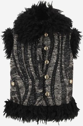 Pucci Waistcoats, female, Multicolor, XL, Wool Blend Vest With Abstract Print