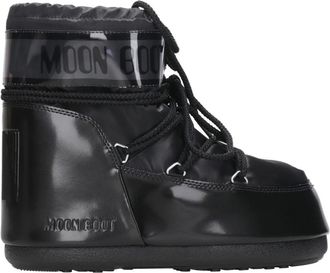 Moon Boot Icon Low Glance Satin Boots - Dames - Winterlaarzen - Zwart - 36 EU - Leer - Schoenen