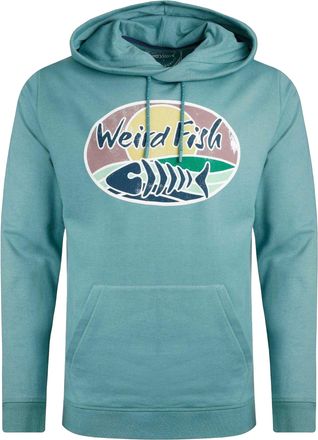 Weird Fish Heren Bryant Graphic Print Pullover Hoodie (Mineral Blauw)