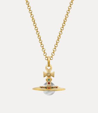 Vivienne Westwood New Tiny Orb Pendant Necklace Gold Swarovski Crystals Women