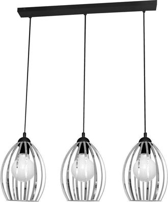 Netlighting Dali Straight Bar Pendant Ceiling Light Chrome Black 70cm