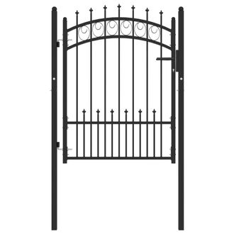Berkfield Home Fence Gate with Spikes Steel 100x125 cm Black