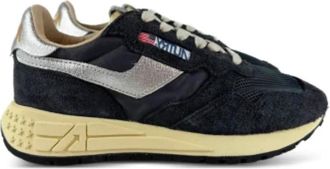 Autry Zwarte Su&egrave;de Retro-Style Sneaker - Dames - Sneakers - Blauw - 36 EU - Su&egrave;de - Schoenen