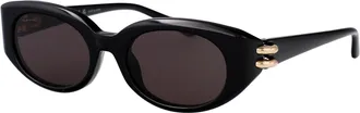 Alexander McQueen Womens Sunglasses Am0469s Black-Black-Grey Injected Black/black/grey