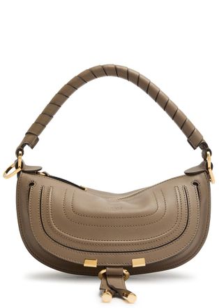 Chlo&eacute; Marcie Mini Leather Shoulder bag - Taupe - One Size
