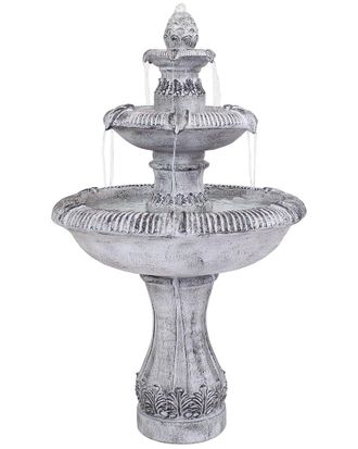 Sunnydaze 50In Electric 3-Tier Mediterranean-Inspired Outdoor Water Fountain