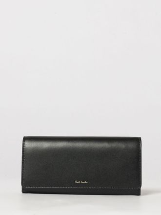 Paul Smith Tri-Fold Smooth Leather Purse with Snap Button Closure and Front Logo