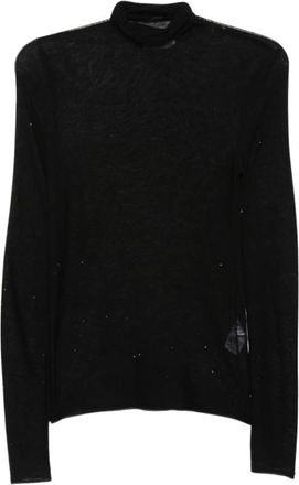 Majestic Filatures Jersey de cuello alto con aplicaci&oacute;n de lentejuelas - Knitwear - Mujer - Negro - M