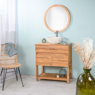 Wanda Collection Mueble De Ba&ntilde;o De Teca Bagster 80 Cm