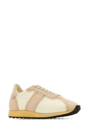 The Row Womens Two-Tone Canvas Mica Sneakers Beigeoffwhite