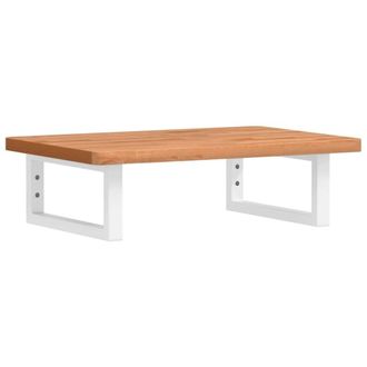 Berkfield Home Basin Shelf Wall Mounted Steel & Solid Wood Beech in Brown