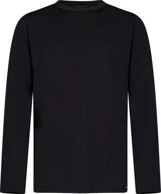 Tom Ford Ribbed Crewneck Modal-Cotton Blend T-Shirt - Black