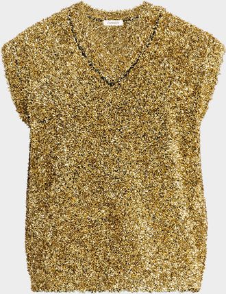 Zankov Men & apos;s Alain Sleeveless Metallic Sweater