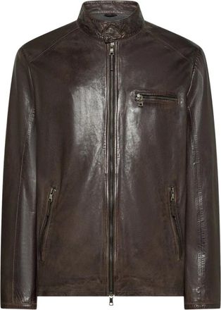 Seventy Giacca in nappa lucida effetto vintage - - Jackets - Uomo - Marrone - L