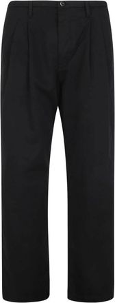 C.P. Company Cotton Gabardine Loose Fit - Heren - Straight fit broeken - Zwart - L - Katoen - Broeken