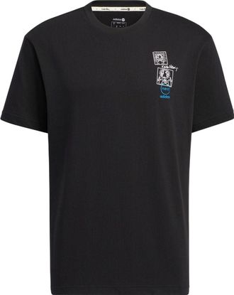 adidas neo x Keith Haring Crossover Cartoon Earth Pattern Printing Short Sleeve Black HD7269