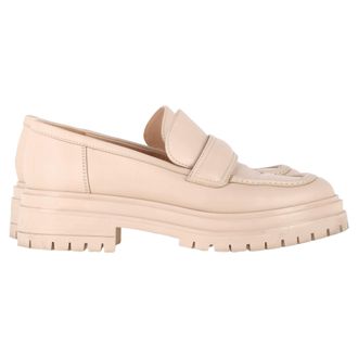 Gianvito Rossi Pre-owned Womens Platform Loafers in Nude Leather - Size 38.5 EU/IT