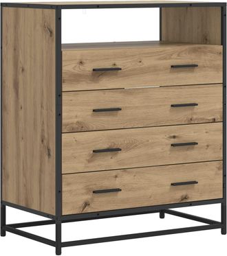 vidaXL Cajonera 4-caj&oacute;n Roble Artesanal 70 X 41 X 83,5 Cm Vidaxl