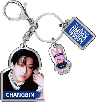 Generic stray-kids key chain KARMA key chain SK-Z key ring Acrylic Keychain stay (Chang Bin)