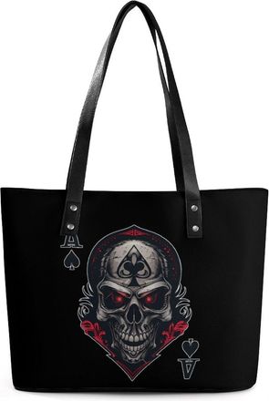 Generic Poker Aces of Spades Tote Bags for Women Cute Shoulder Purses Handbags