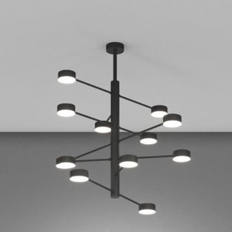 Top-Light Lampadario moderno top light octopus 1227 12 gx53 led orientabile metallo, finitura metallo nero