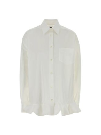 Moschino Ruffled Hem Long-Sleeve Blouse