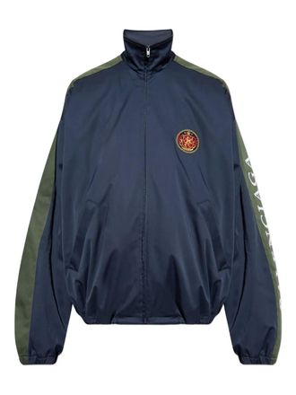 Balenciaga logo-pach bomber jacket - men - Cotton - M - Blue
