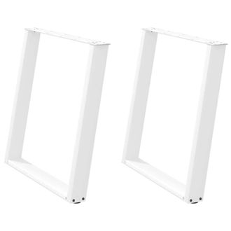 Berkfield Home vidXL Dining Table Legs U-Shaped 2 pcs White 70x(72-73) cm Steel