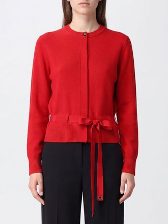 Ferragamo Crewneck Cardigan in Pure Cashmere with Tie-Waist Belt