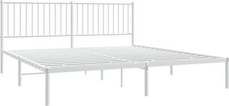 vidaXL Vidaxl - Estructura Cama Sin Colch&oacute;n Con Cabecero Metal Blanco 183x213cm