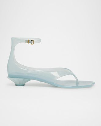 Chloé Jelly Thong Ankle-Strap Sandals