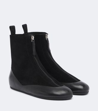 Proenza Schouler Arcadia leather-trimmed suede ankle boots