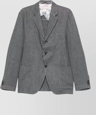 Etro mens linen blazer peaked lapels pockets