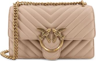 Pinko Mini Love Bag - Dames - Schoudertassen - Beige - ONE Size - Katoen - Tassen