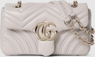 Gucci GG Marmont Small Shoulder Bag, Grey, Leather