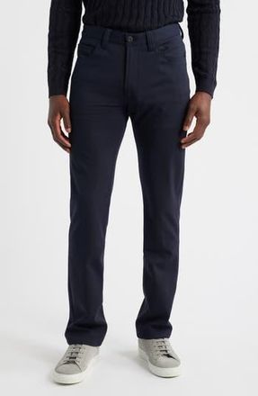 Emporio Armani Straight Leg Pants in Solid Blue Navy at Nordstrom Rack, Size 30
