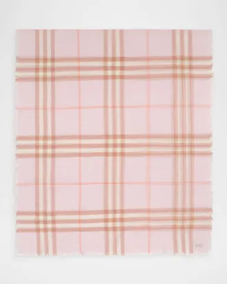 Burberry Wide Check Wool Scarf