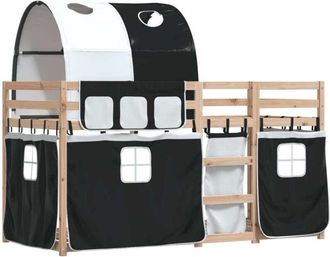 vidaXL Vidaxl - Bunk Bed without Mattress White&Black 90x200 cm Solid Wood Pine